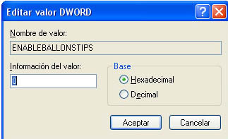 Windows XP: Quitar los mensajes de ayuda