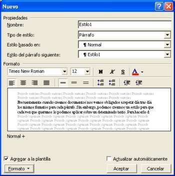 Word: Crear un nuevo estilo