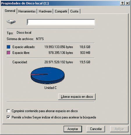 Desactivación de la indexación