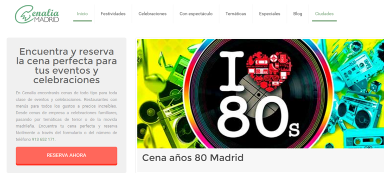 Descubre Cenalia, una web que organiza cenas para grupos.