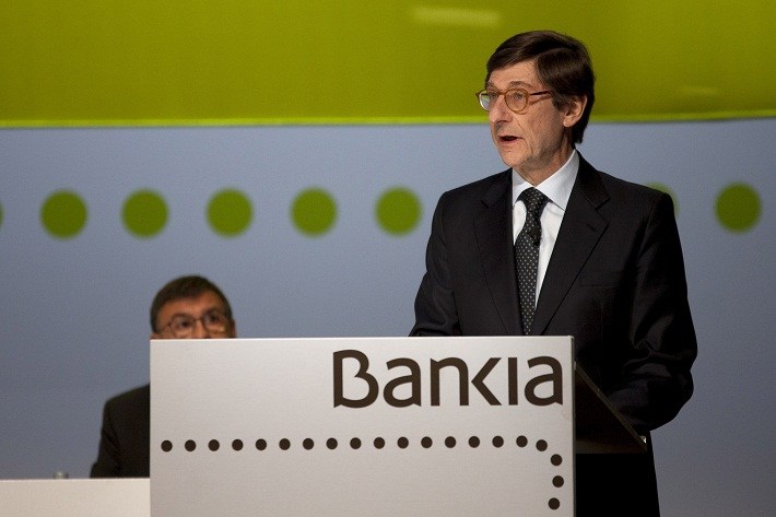 El presidente de Bankia, José Ignacio Goirigolzarri, durante la firma del acuerdo.