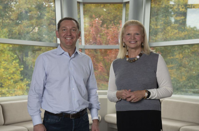 Ginny Rometty, CEO de IBM, y Jim Whitehurst, Presidente y CEO de Red Hat