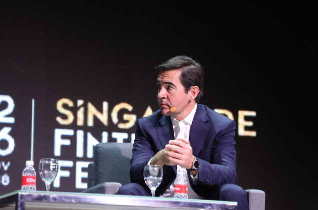 Carlos Torres Vila, consejero delegado de BBVA, durante su intervención en ‘Singapore Fintech Festival’