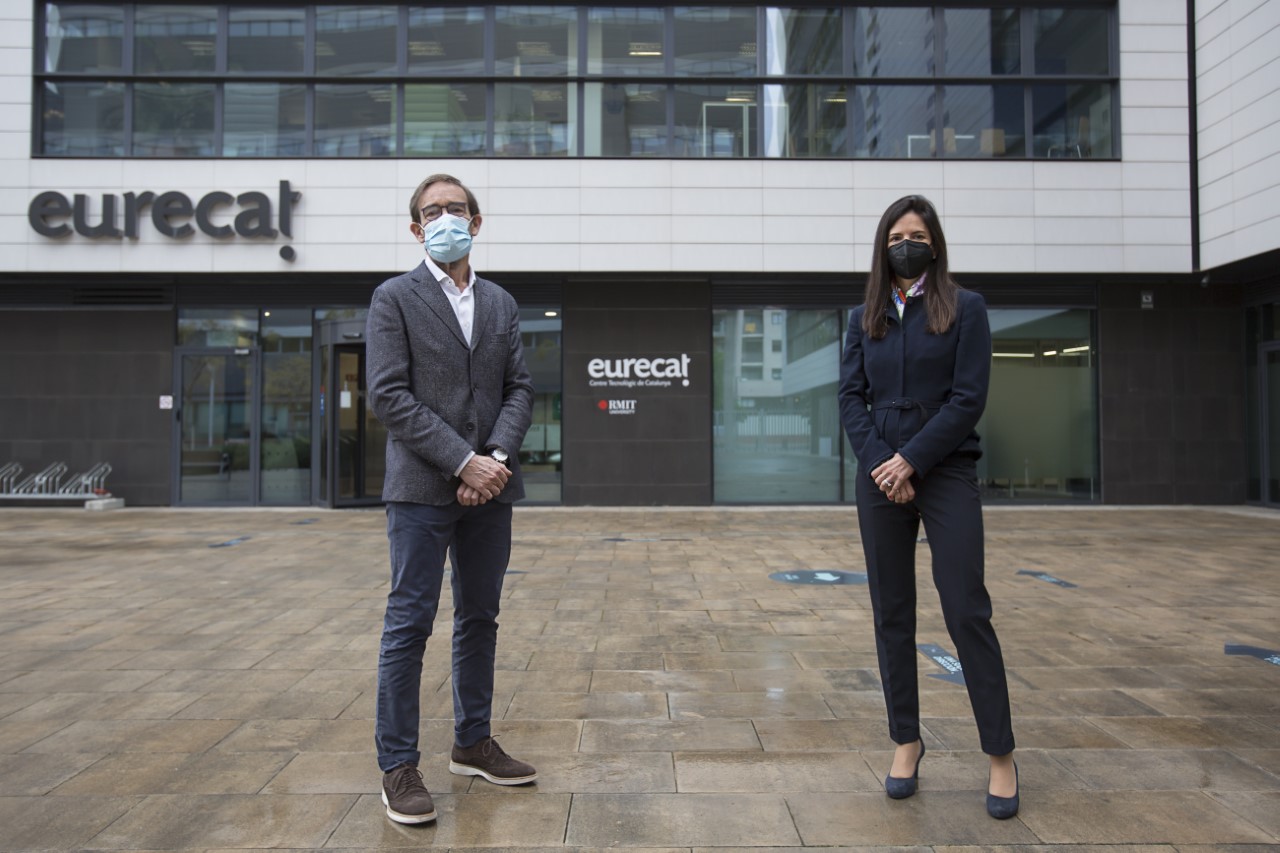 Xavier Torra, presidente de Eurecat, junto a Marta Fernández, directora ejecutiva de RMIT Europe