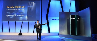 Presentación del OceanStor de Huawei en el MWC. 